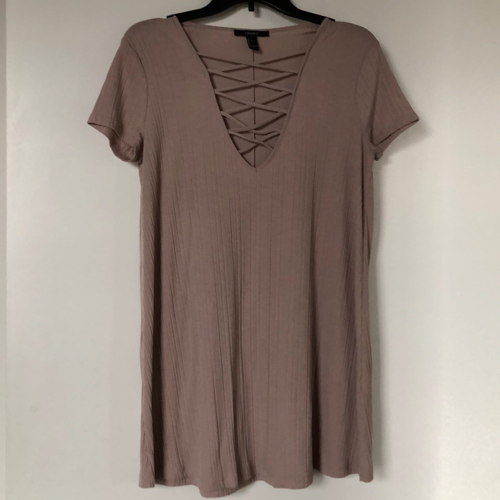 Beige Criss Cross Dress